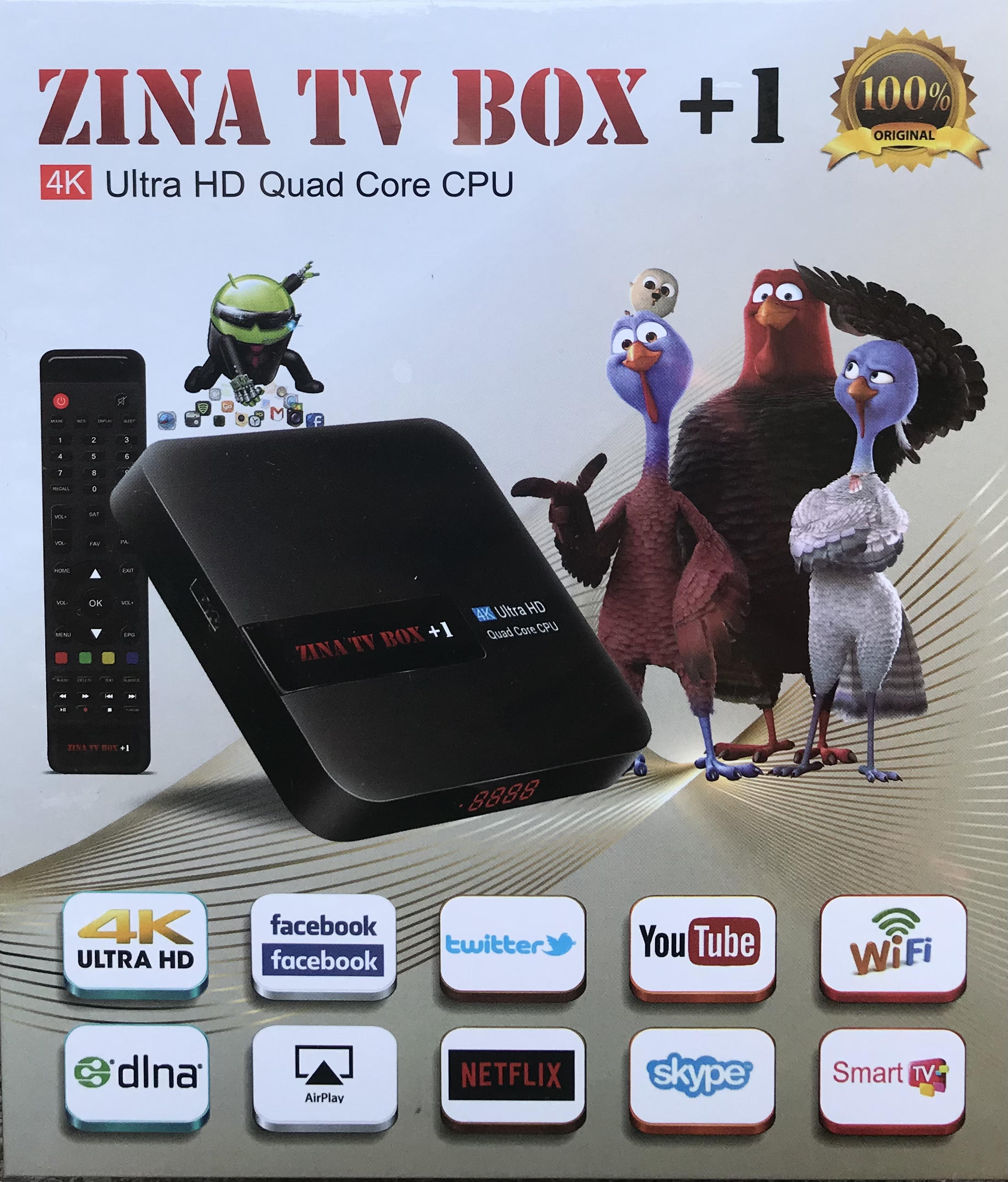 Zina TV+1 Android Box 4K New مع 12 اشهر خدمة مجانية - ISTARUS.COM